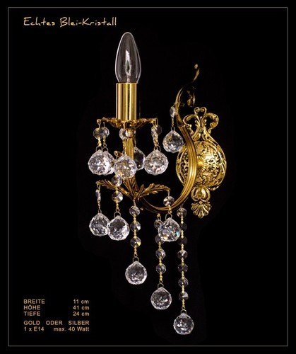 Art nouveau cristal applique - cristal,